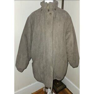 WORTHINGTON Brown Faux Suede Parka Jacket Ladies LARGE